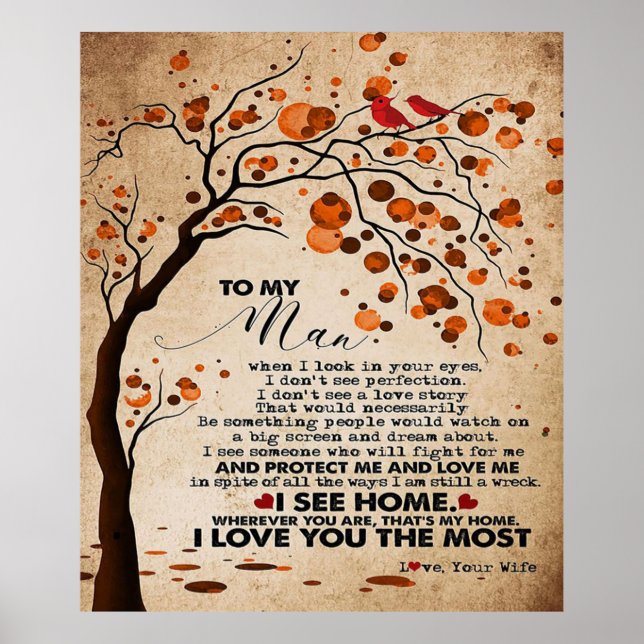 Love Quote For Husband | Cute Gift For Boyfriend Poster (Front)