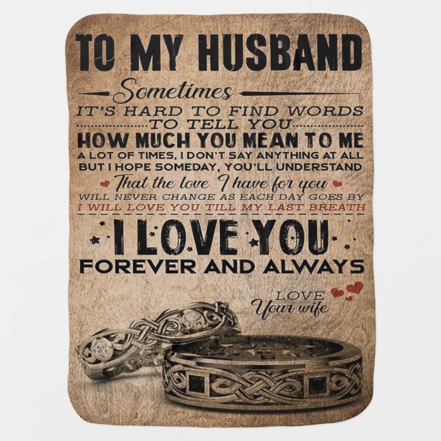 Love Quote For Husband | Funny Quotes Gift Baby Blanket (Front)