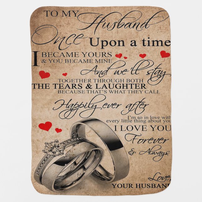 Love Quote For Husband | Funny Quotes Gift Baby Blanket (Front)