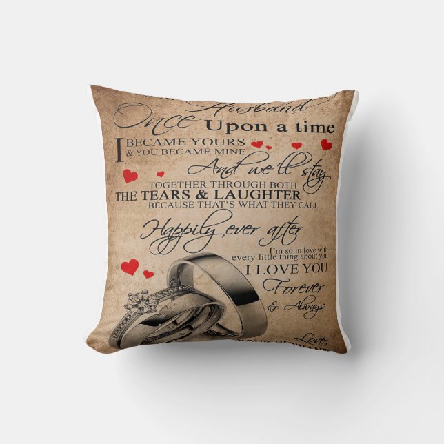 Love Quote For Husband | Funny Quotes Gift Throw Pillow (Front)