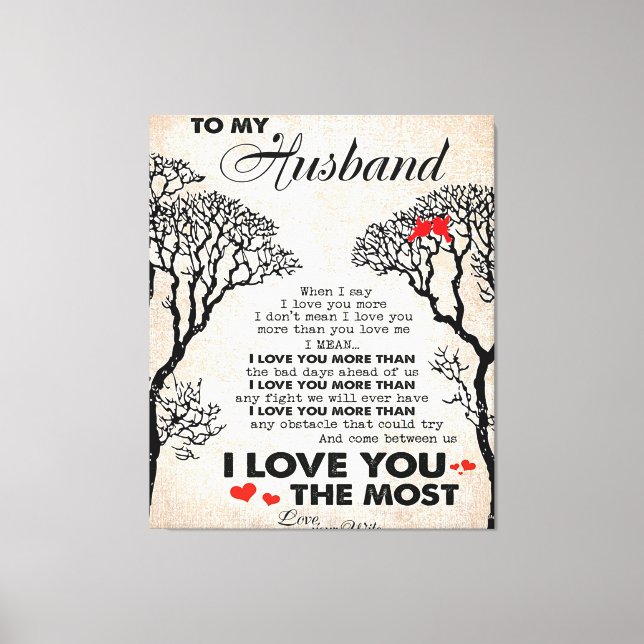 Love Quote For Husband Gift Idea, Husband Birthday Canvas Print (Front)
