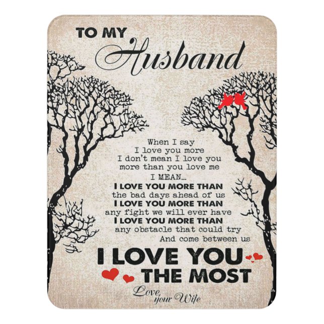Love Quote For Husband Gift Idea, Husband Birthday Door Sign (Contemporary Vert)