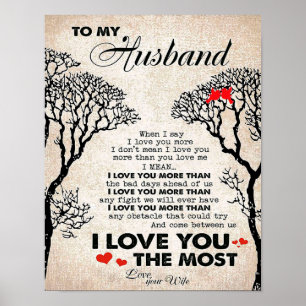 Love Quote For Husband Gift Idea, Husband Birthday Poster