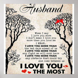 Love Quote For Husband Gift Idea, Husband Birthday Poster