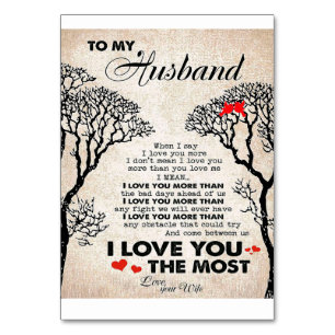 Love Quote For Husband Gift Idea, Husband Birthday Table Number