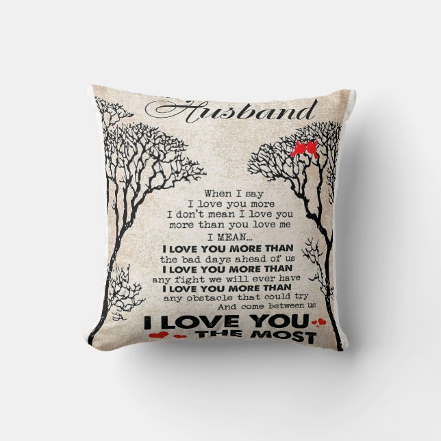 Love Quote For Husband Gift Idea, Husband Birthday Throw Pillow (Front)