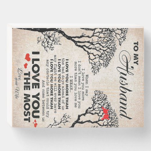 Love Quote For Husband Gift Idea Husband Birthday Wooden Box Sign
