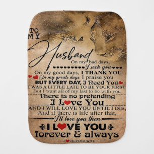Love Quote For Husband Lovely Family Decor Gift Baby Burp Cloth
