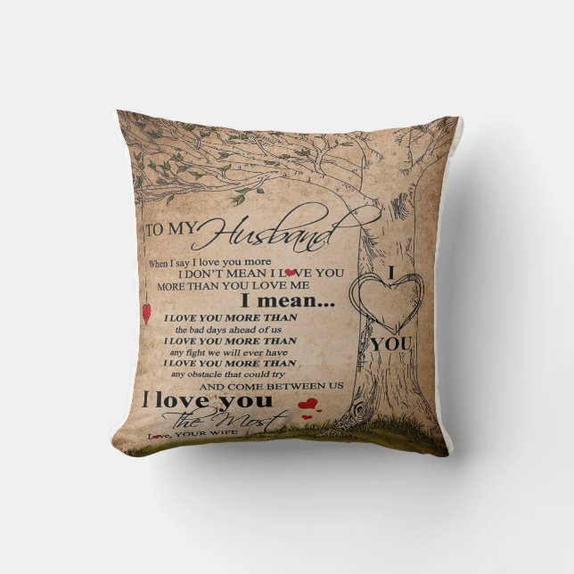 Love Quote For Husband | Lovely Family Decor Gift Throw Pillow (Front)