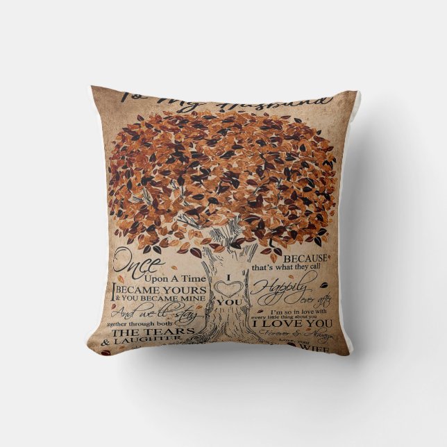 Love Quote For Husband | Lovely Family Decor Gift Throw Pillow (Front)