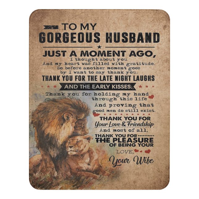 Love Quote For Husband | Lovely Gift Door Sign (Contemporary Vert)