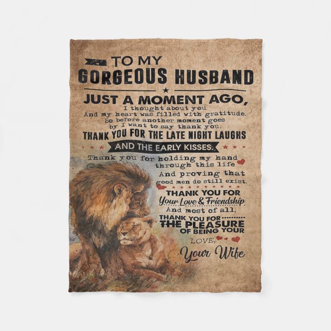 Love Quote For Husband | Lovely Gift Fleece Blanket (Front)