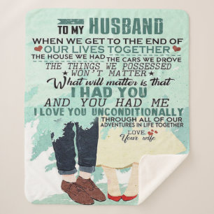 Love Quote For Husband Lovely Gift Sherpa Blanket