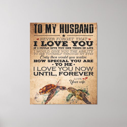 Love Quote For Husband  Perfect Couple Gift Canvas Print