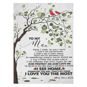 Love Quote For Husband To My Man Gift Tablecloth