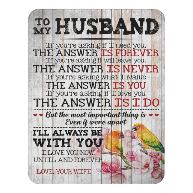 Love Quote For Husband | Trendy Gift Door Sign (Contemporary Vert)