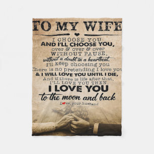 Love Quote For Wife Best and Perfect Gift Fleece Blanket