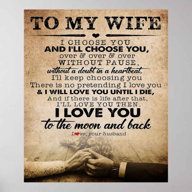 Love Quote For Wife | Best and Perfect Gift Poster (Front)