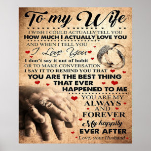 Love Quote For Wife Best and Perfect Gift Poster