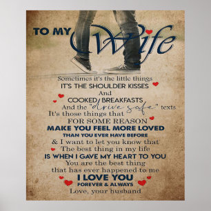 Love Quote For Wife Best and Perfect Gift Poster