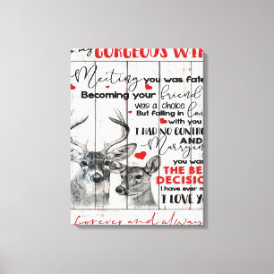 Love Quote For Wife Birthday, Wife Couple Wedding Canvas Print