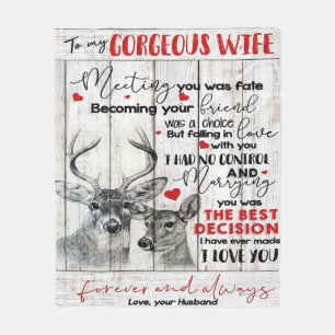 Love Quote For Wife Birthday, Wife Couple Wedding Fleece Blanket
