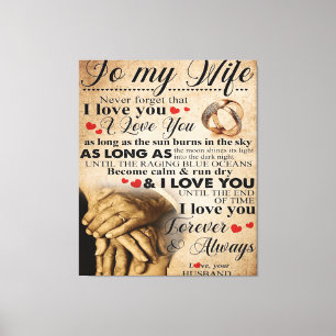 Love Quote For Wife   Cute Family Gift Canvas Print
