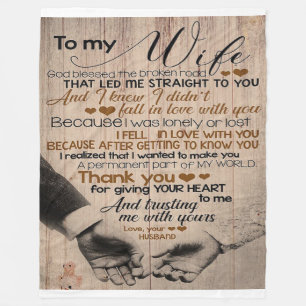 Love Quote For Wife   Cute Family Gift Fleece Blanket