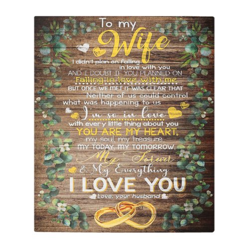 Love Quote For Wife  Cute Family Gift Metal Print