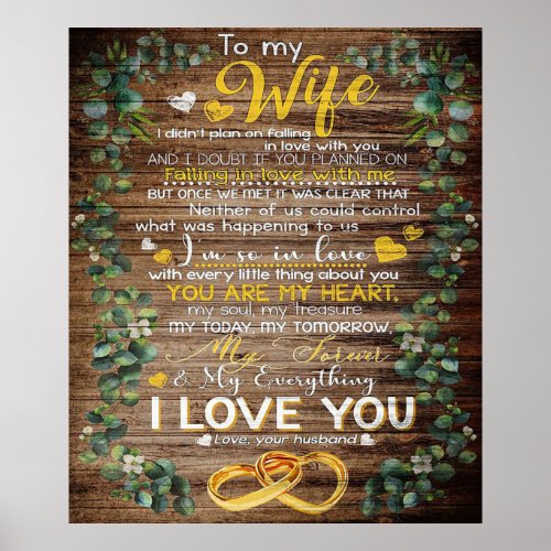 Love Quote For Wife  Cute Family Gift Poster