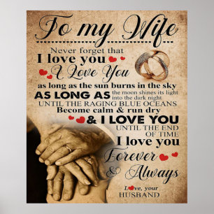Love Quote For Wife Cute Family Gift Poster