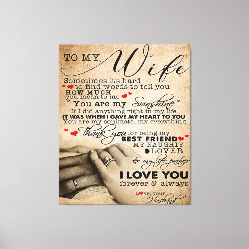 Love Quote For Wife  Home Decor Gift