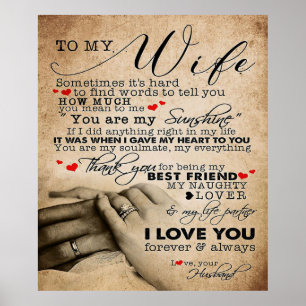 Love Quote For Wife Home Decor Gift