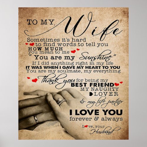 Love Quote For Wife  Home Decor Gift