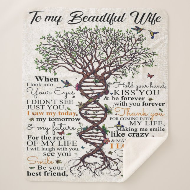 Love Quote For Wife | Home Decor Gift Sherpa Blanket (Front)