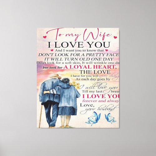 Love Quote For Wife  Lovely Gift Canvas Print