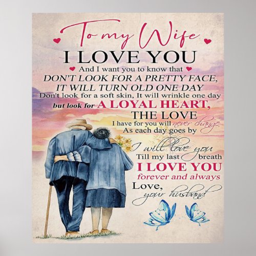 Love Quote For Wife  Lovely Gift Poster