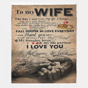 Love Quote For Wife Lovely Present for wife Fleece Blanket