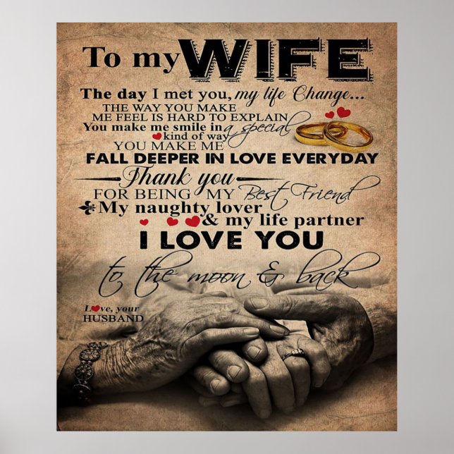 Love Quote For Wife | Lovely Present for wife Poster (Front)