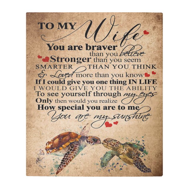 Love Quote For Wife | Matching Couples Gift Metal Print (Front)