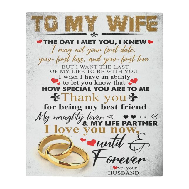 Love Quote For Wife | Matching Couples Gift Metal Print (Front)