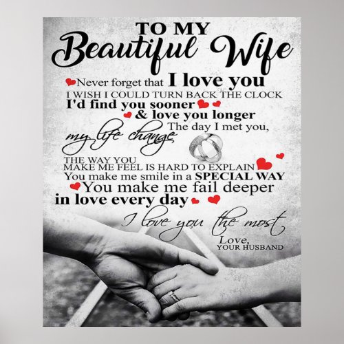 Love Quote For Wife  Matching Couples Gift Poster