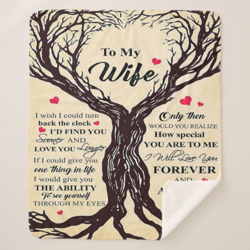 Love Quote For Wife  Retro nd Vintage Gift Sherpa Blanket