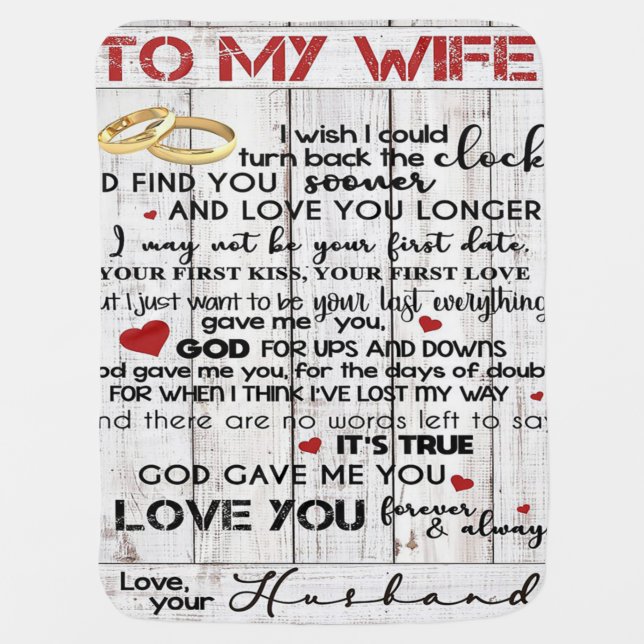 Love Quote For Wife | Trendy Present For Wife Baby Blanket (Front)