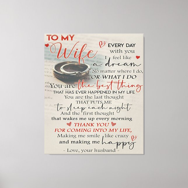Love Quote For Wife | Trendy Present For Wife Canvas Print (Front)