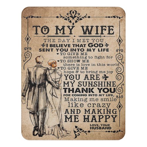 Love Quote For Wife  Trendy Present For Wife Door Sign