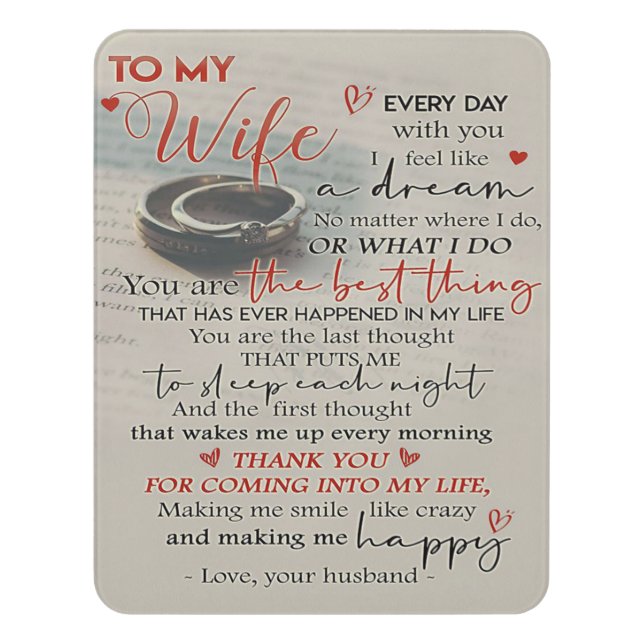Love Quote For Wife | Trendy Present For Wife Door Sign (Contemporary Vert)