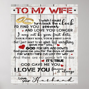 Love Quote For Wife Trendy Present For Wife Poster
