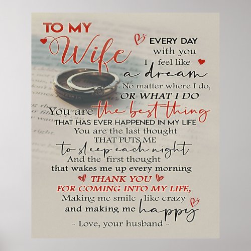 Love Quote For Wife  Trendy Present For Wife Poster