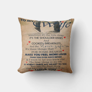 Love Quote For Wife, Wife Birthday, Wedding Couple Throw Pillow